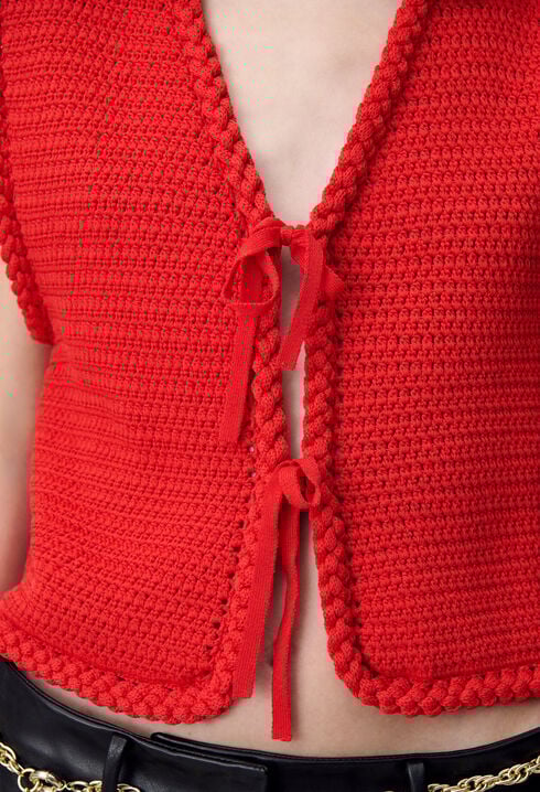 Chaleco de crochet sin mangas