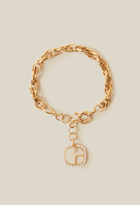 Pulsera cadena dorada logo CP