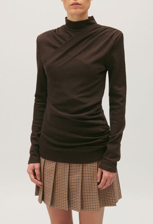 Camiseta de lana color chocolate