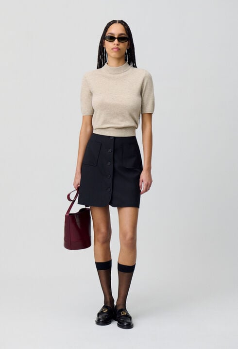 Jersey de lana cuello alto