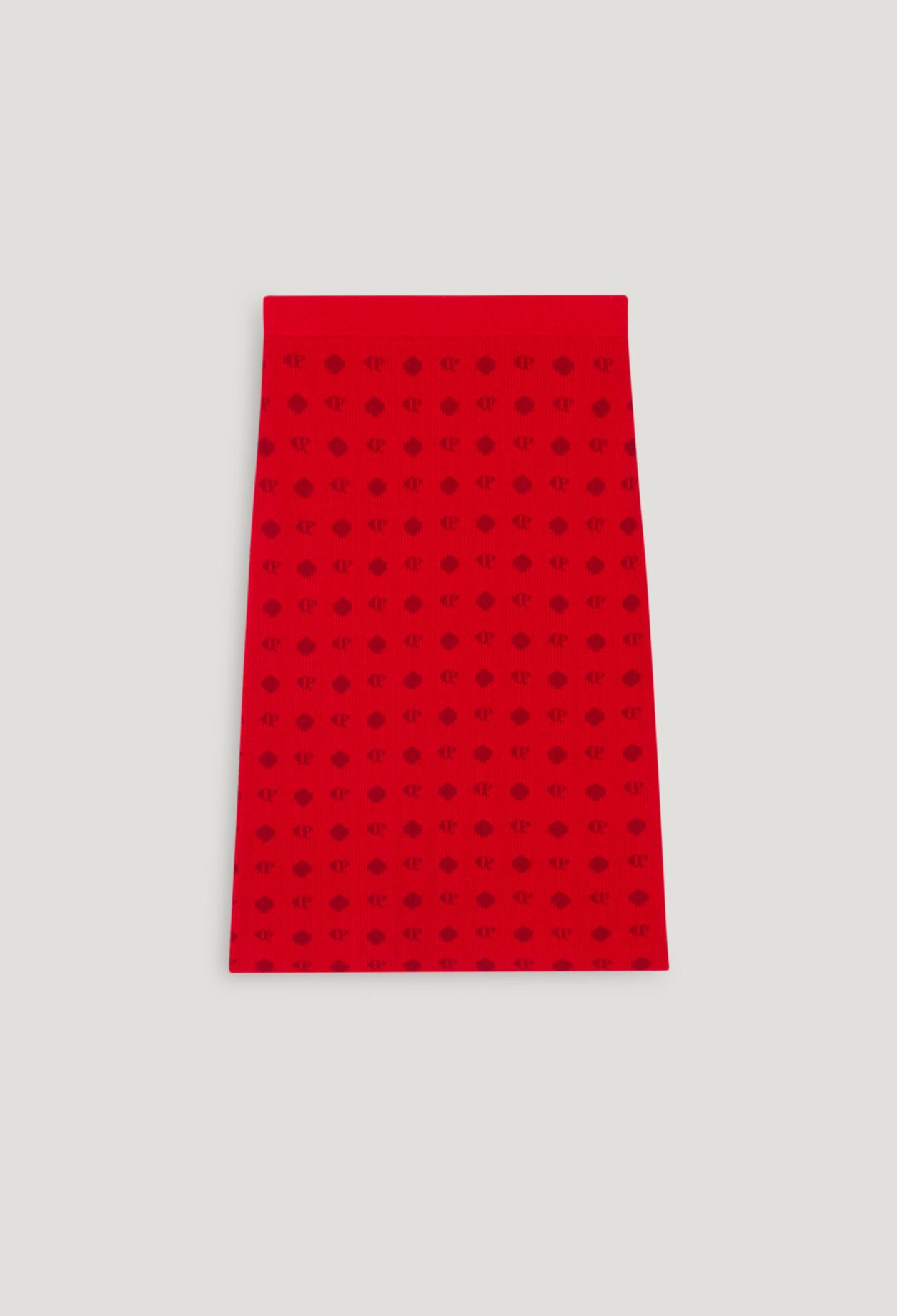 Falda midi de punto roja