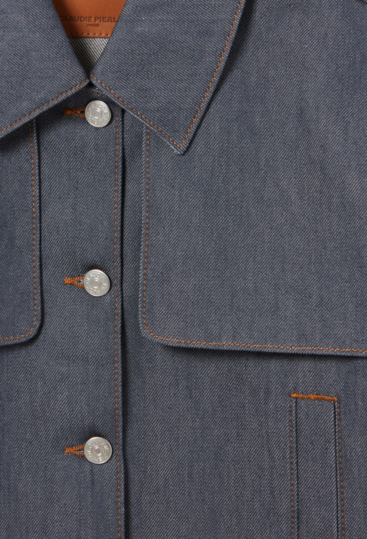 Chaqueta denim oscuro ancha