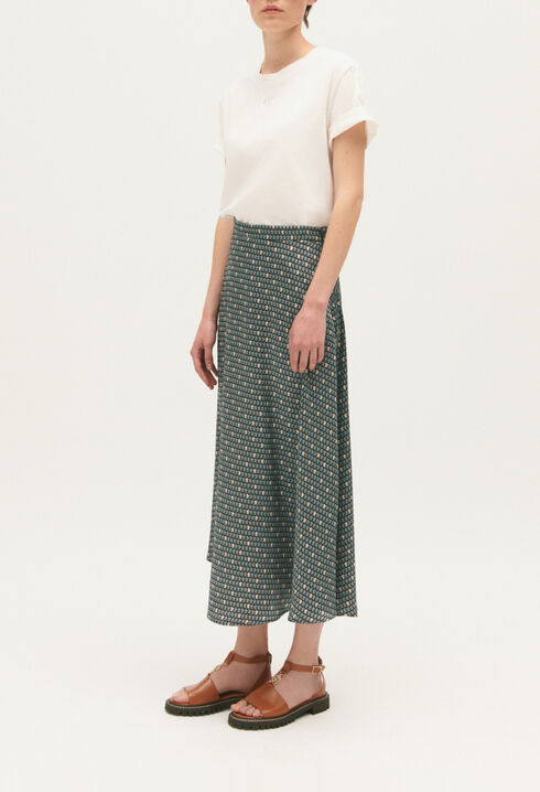 Falda midi estampada
