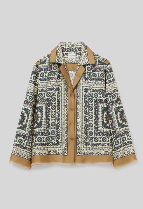 Camisa de seda estampada