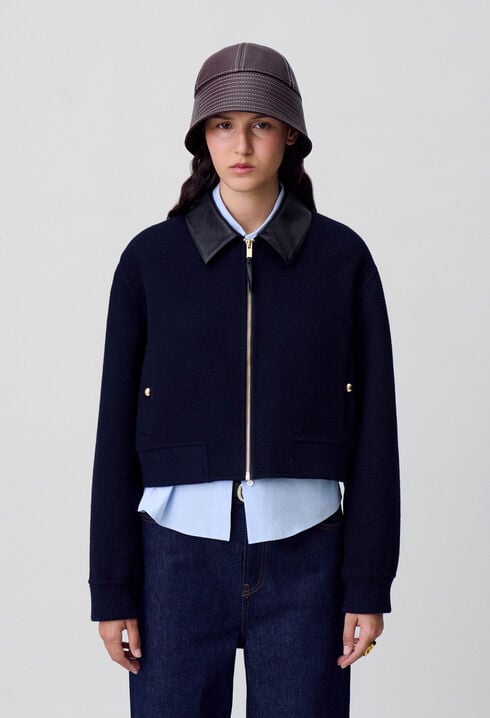 Chaqueta de lana con cuello
