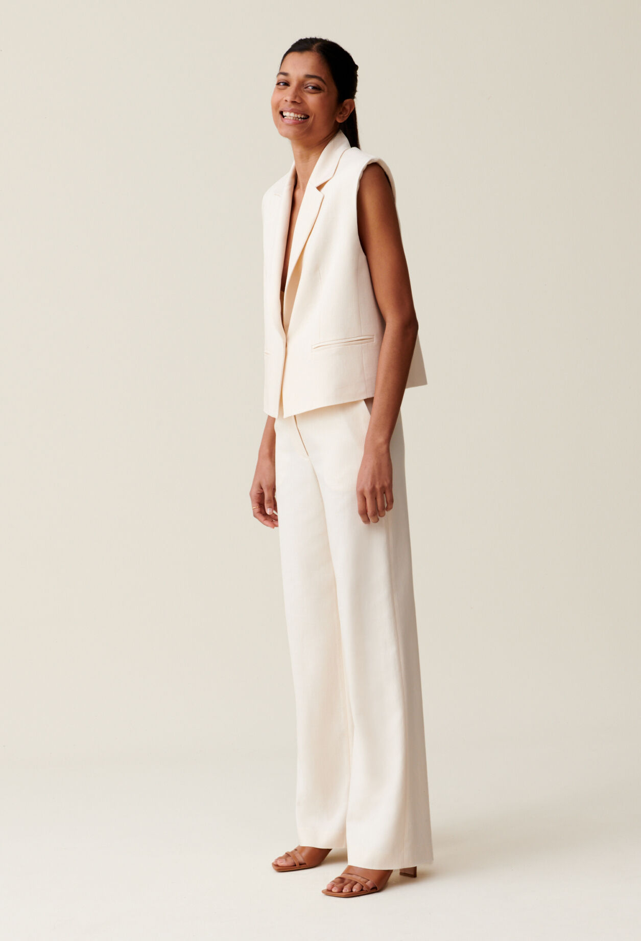 Chaqueta de traje marfil