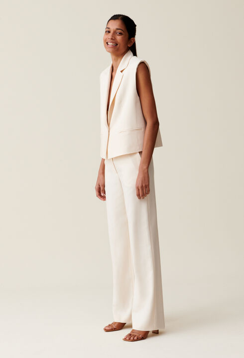 Chaqueta de traje marfil