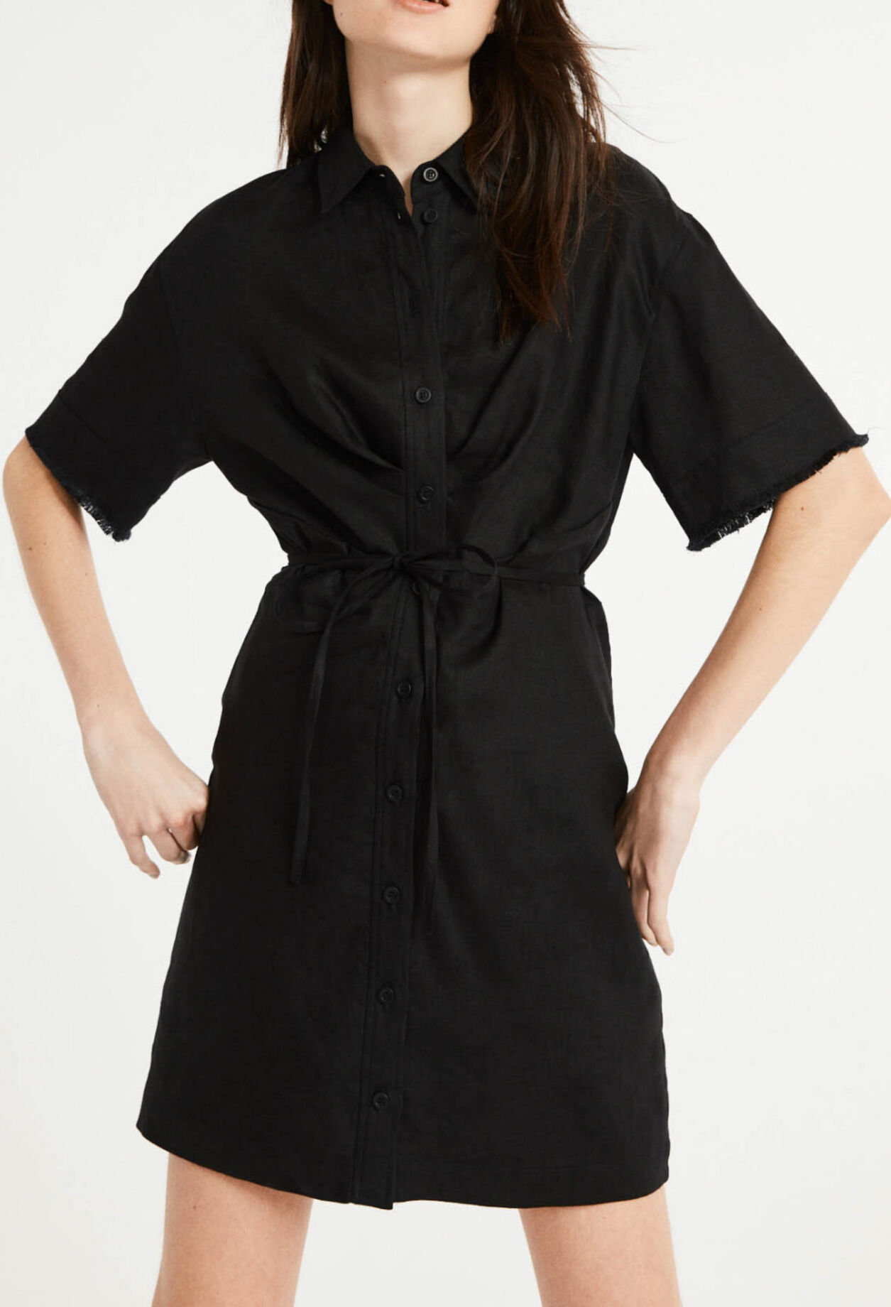 Vestido corto de lino