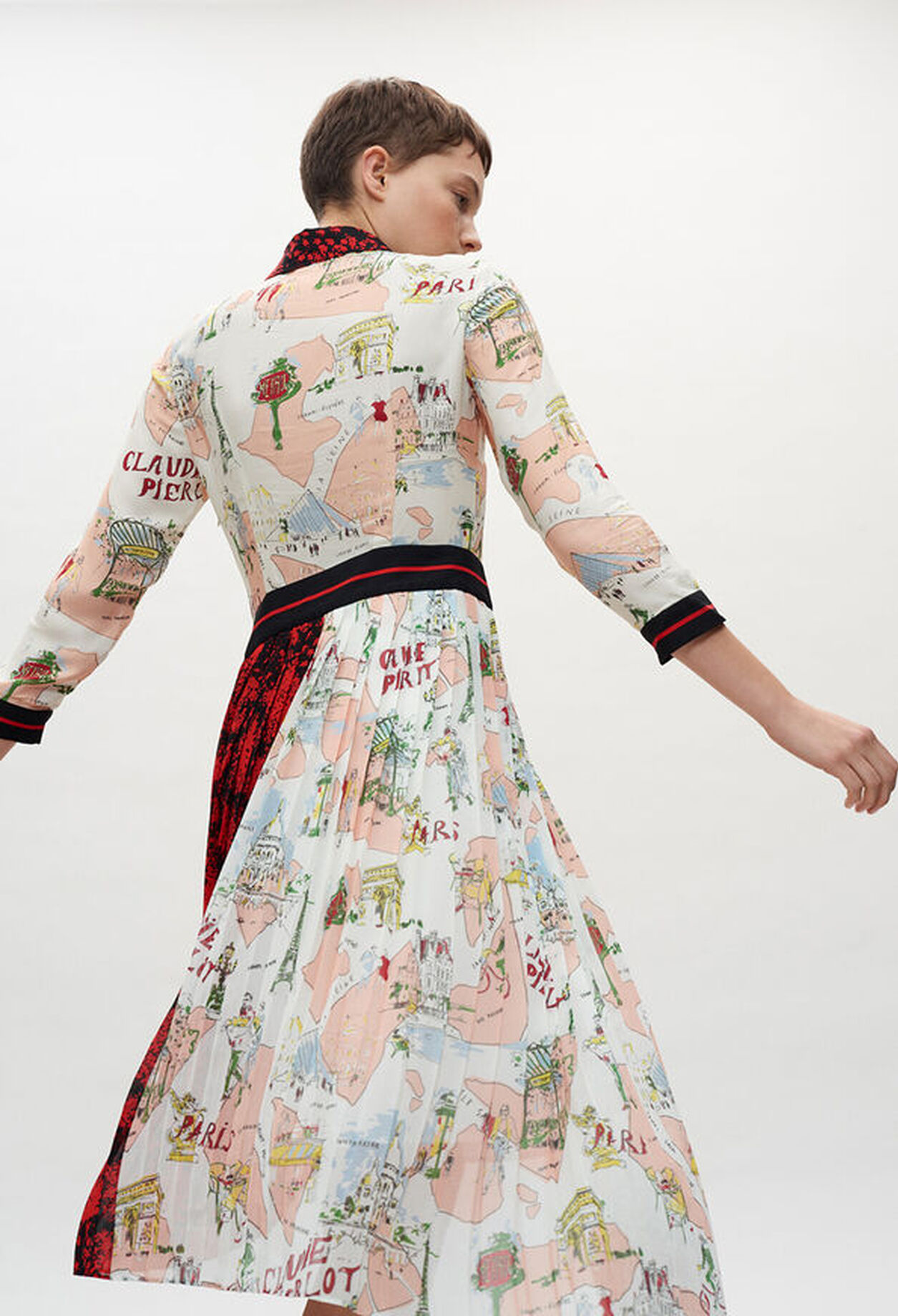 Vestido estampado semilargo