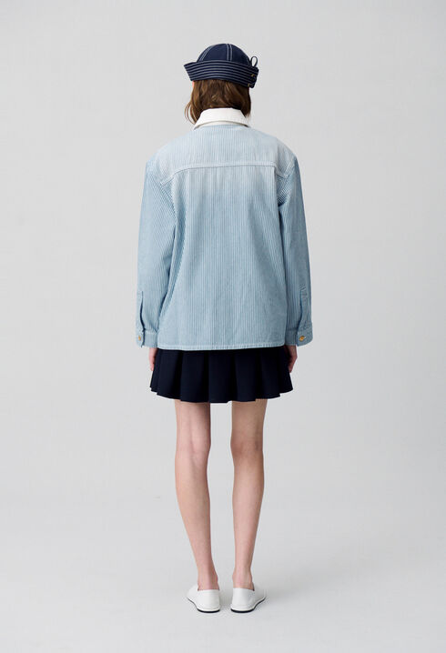 Chaqueta de gabardina vaquera a rayas