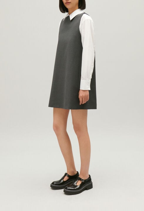 Vestido corto gris chiné