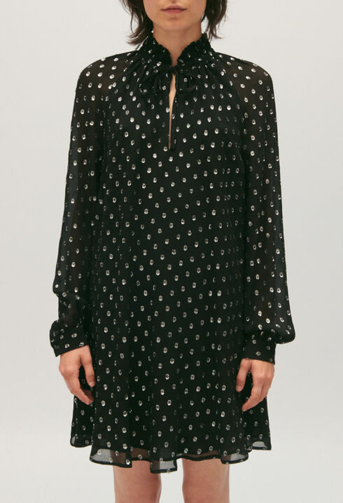 Vestido corto Rififi negro con lunares