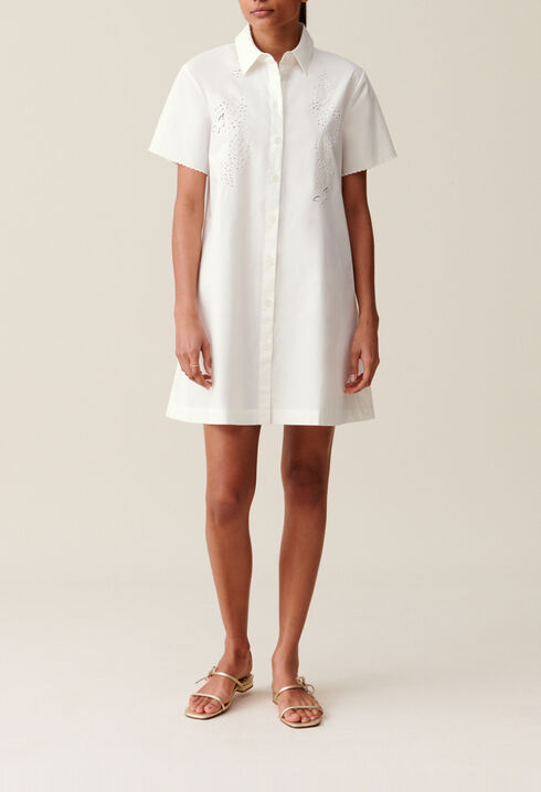 Vestido camisero blanco bordado