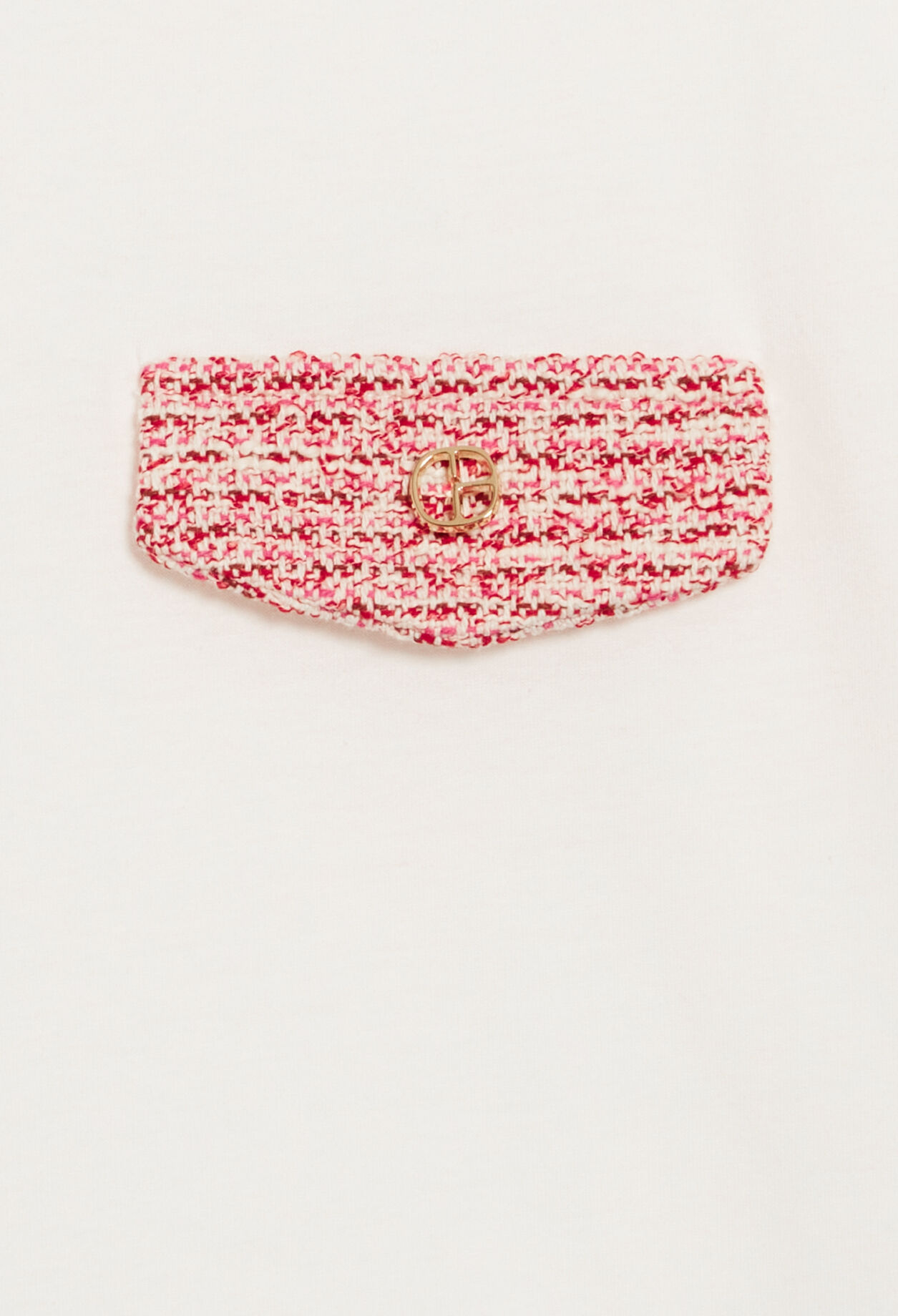 Camiseta crudo con bolsillos de tweed