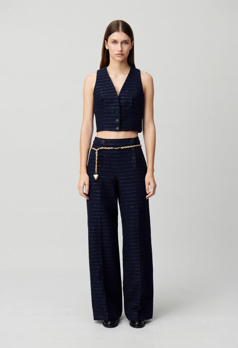 Top blazer de rayas