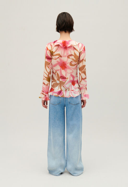 Blusa de seda con estampado de acuarela