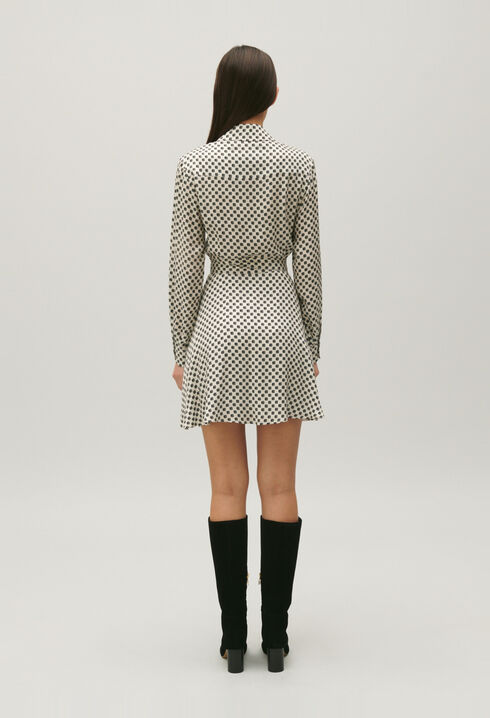 Vestido cruzado con estampado blanco