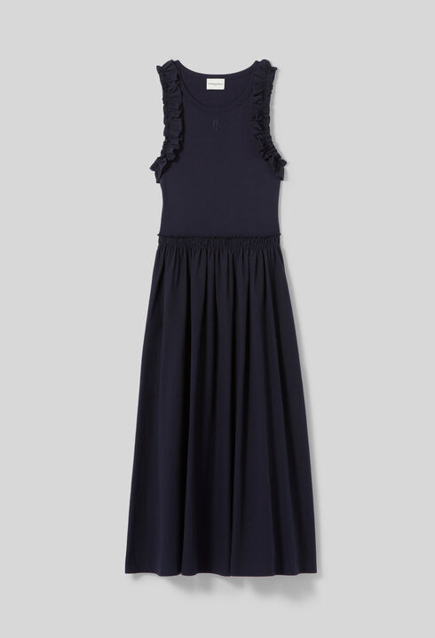 Vestido bimaterial de algod&oacute;n