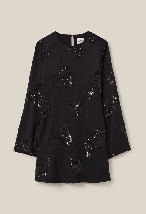 Vestido corto negro lentejuelas