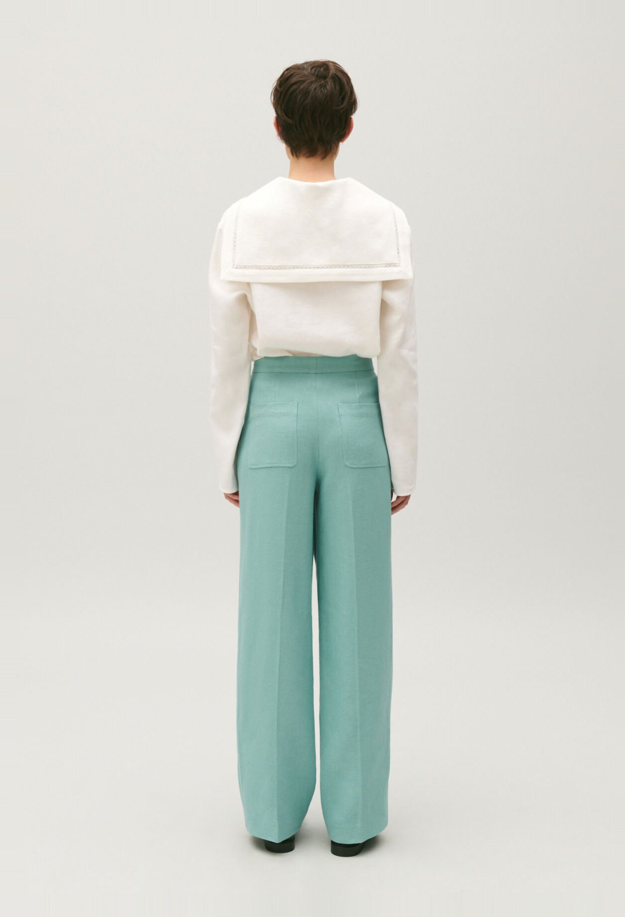 Pantalón de traje de mezcla de lino