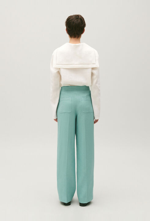 Pantalón de traje de mezcla de lino