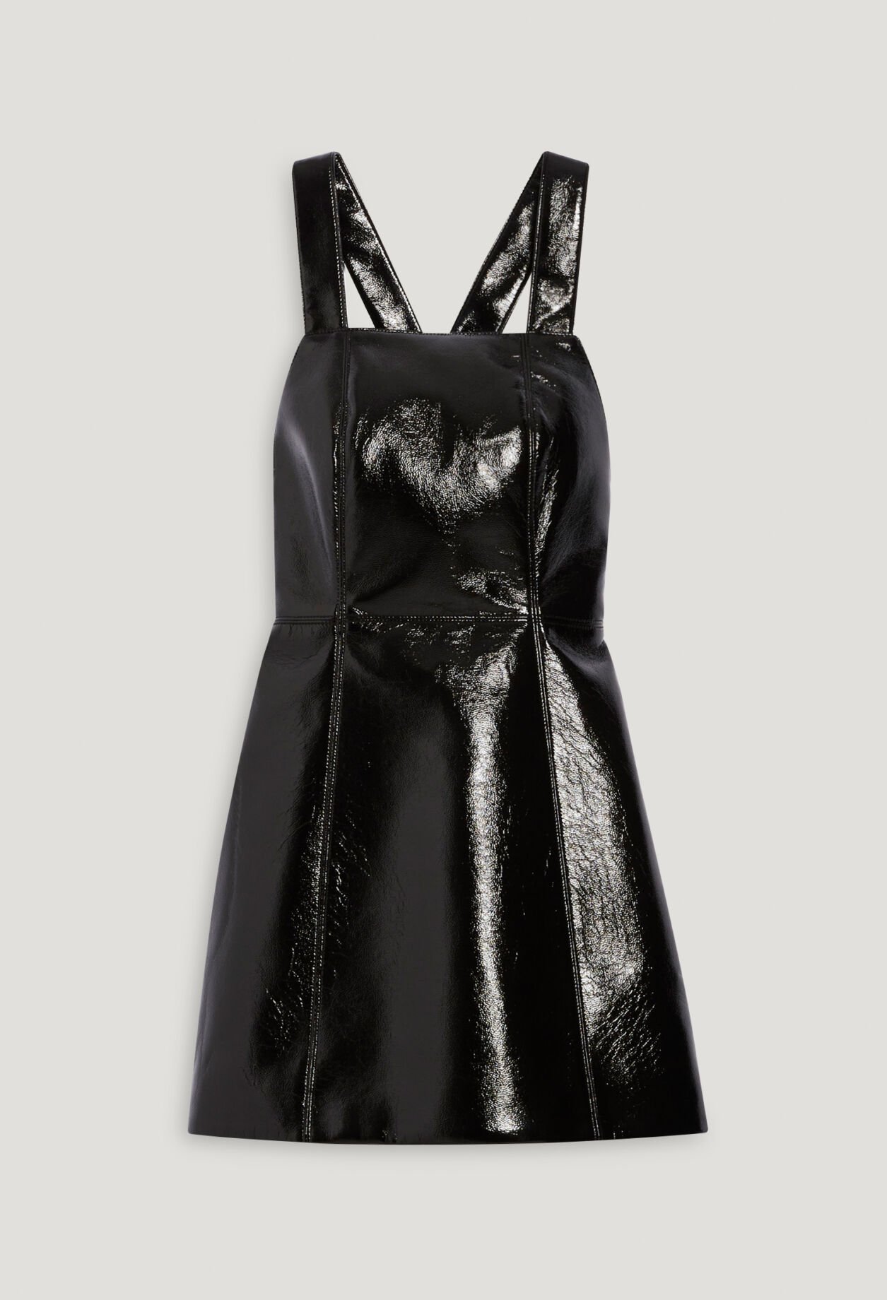 Vestido corto de vinilo negro