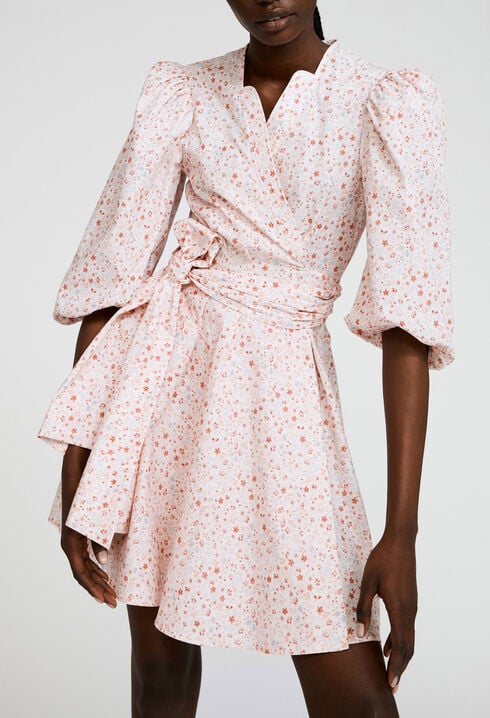 Vestido cruzado de flores