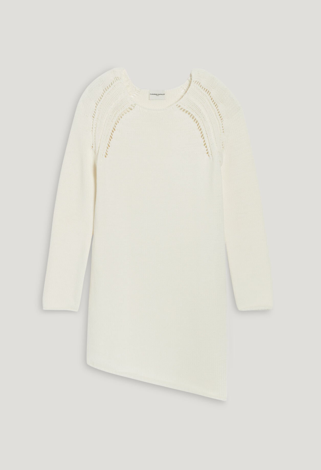 Vestido corto asimétrico punto crudo