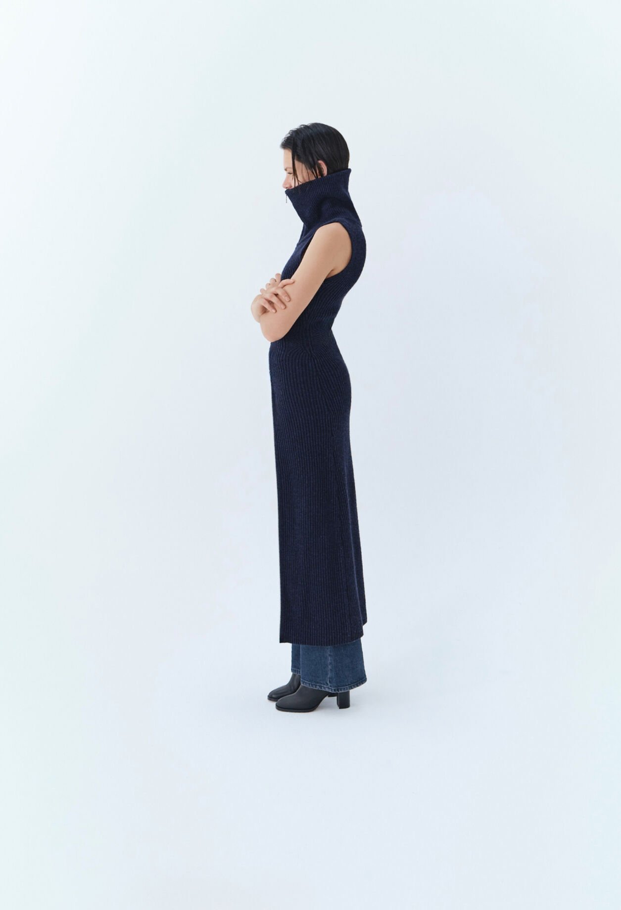 Vestido de punto con cremallera