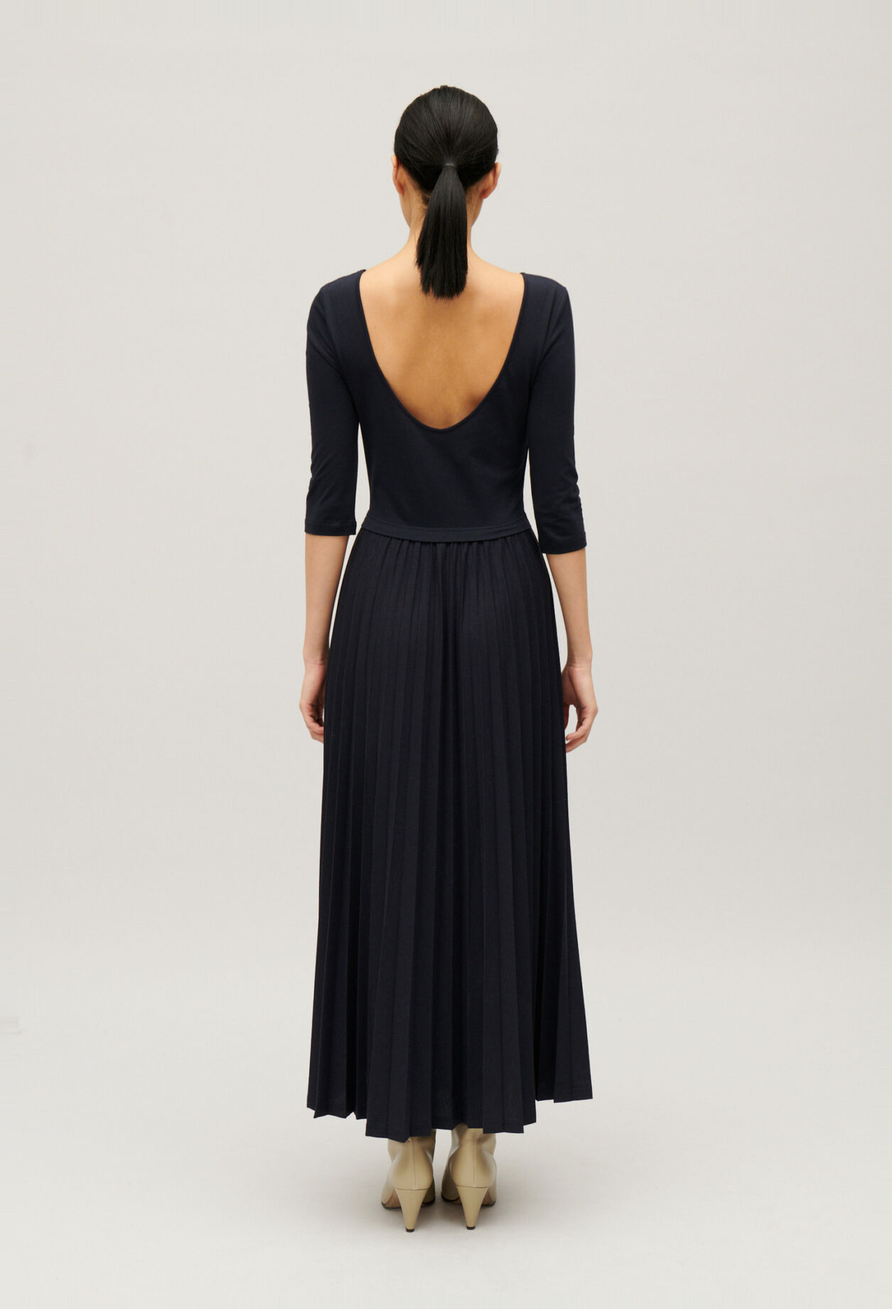 Vestido largo Twist plisado bicolor