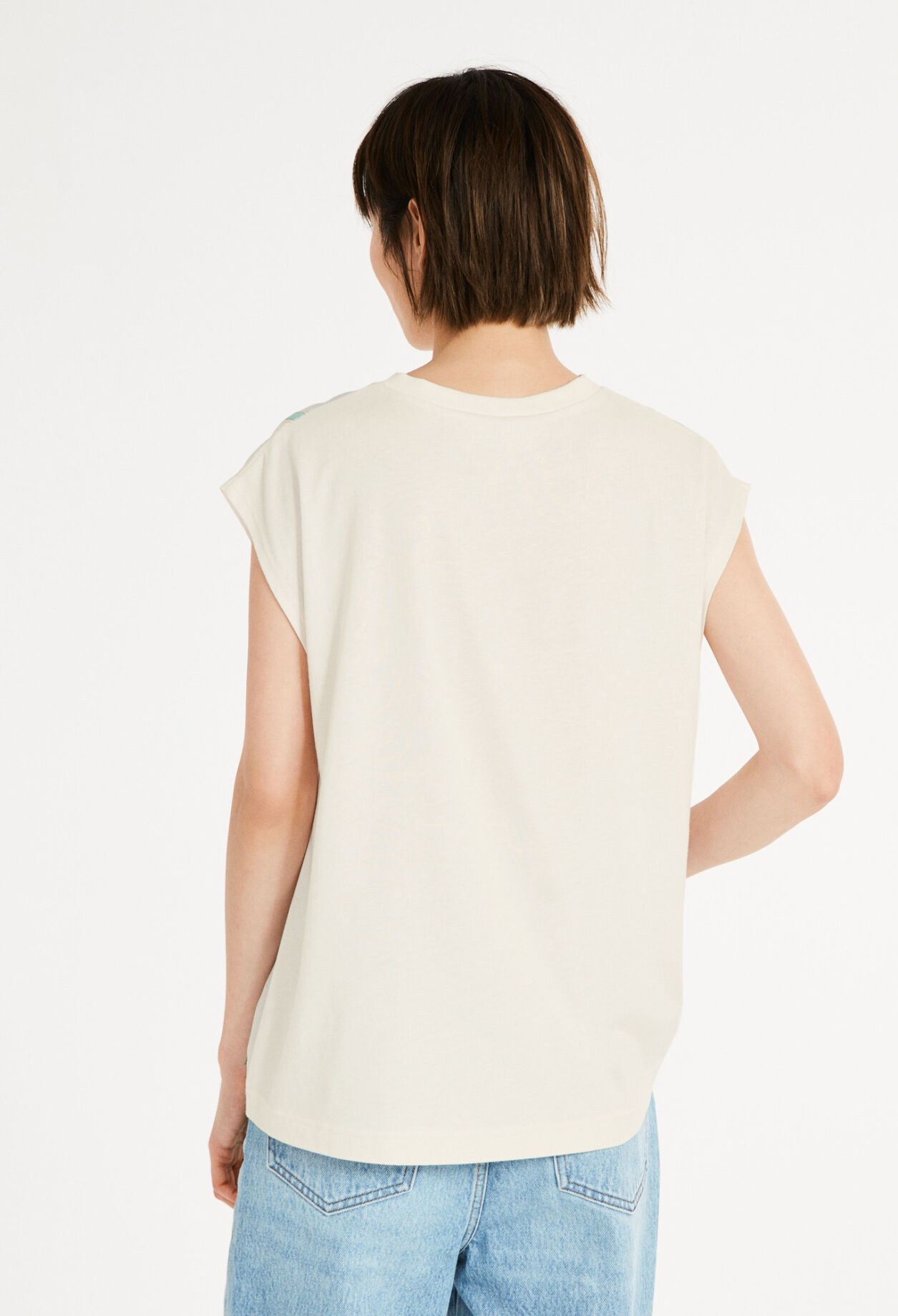 Camiseta de seda estampada