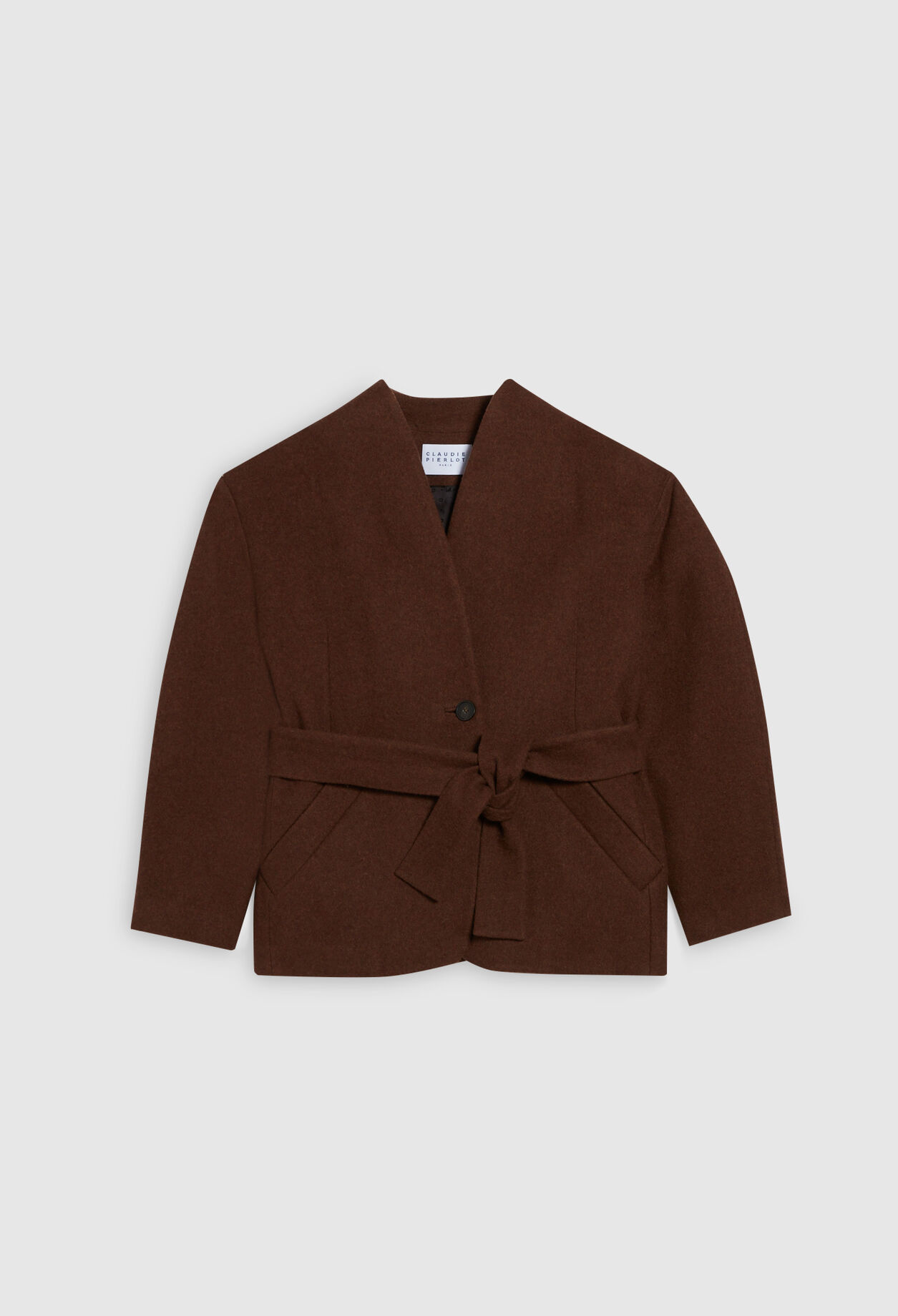 Chaqueta de lana con cinturón