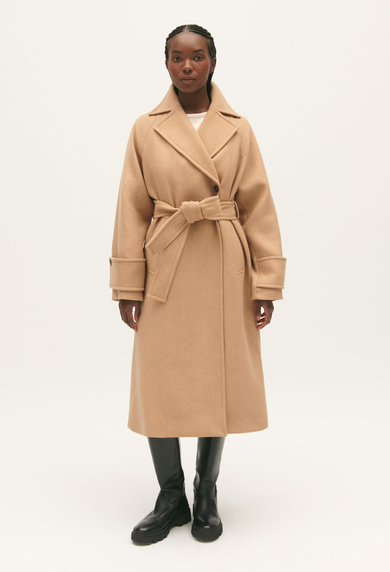 Abrigo midi de mezcla de lana para mujer Claudie Pierlot