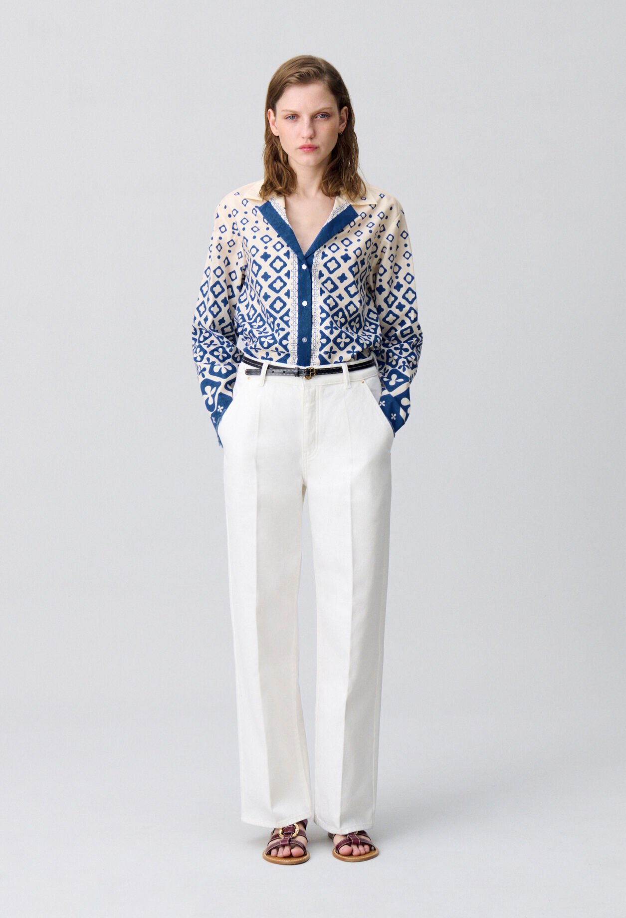 Camisa fluida estampada