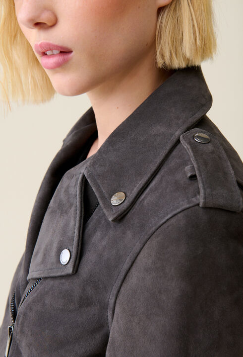 Chaqueta biker de ante
