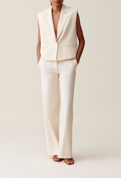 Chaqueta de traje marfil