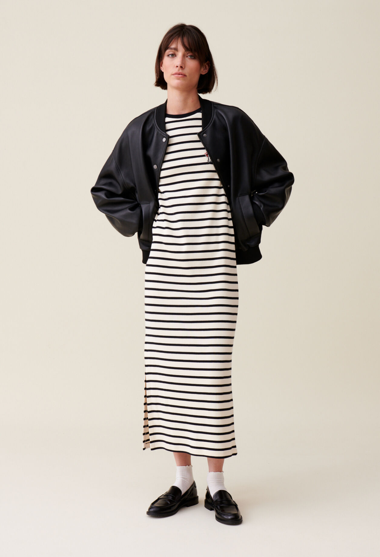 Vestido Jean Toto a rayas midi