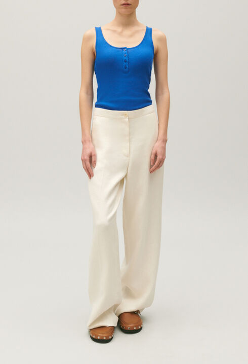 Camiseta abotonada azul