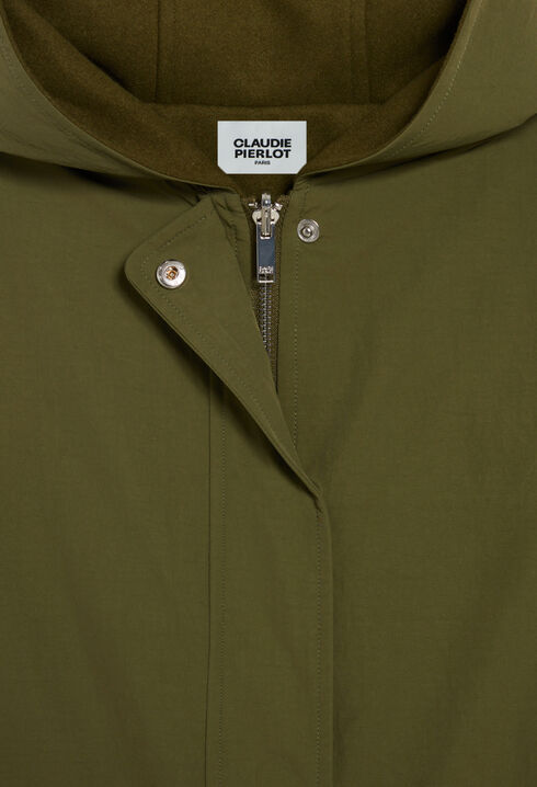 Parka capucha reversible caqui