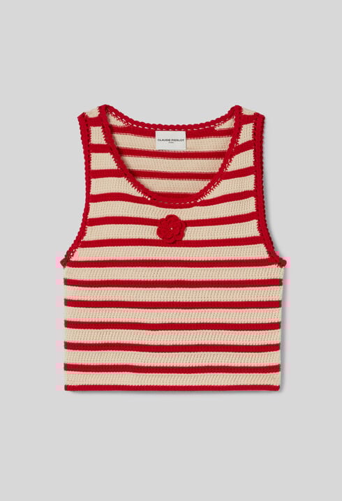 Top de crochet a rayas