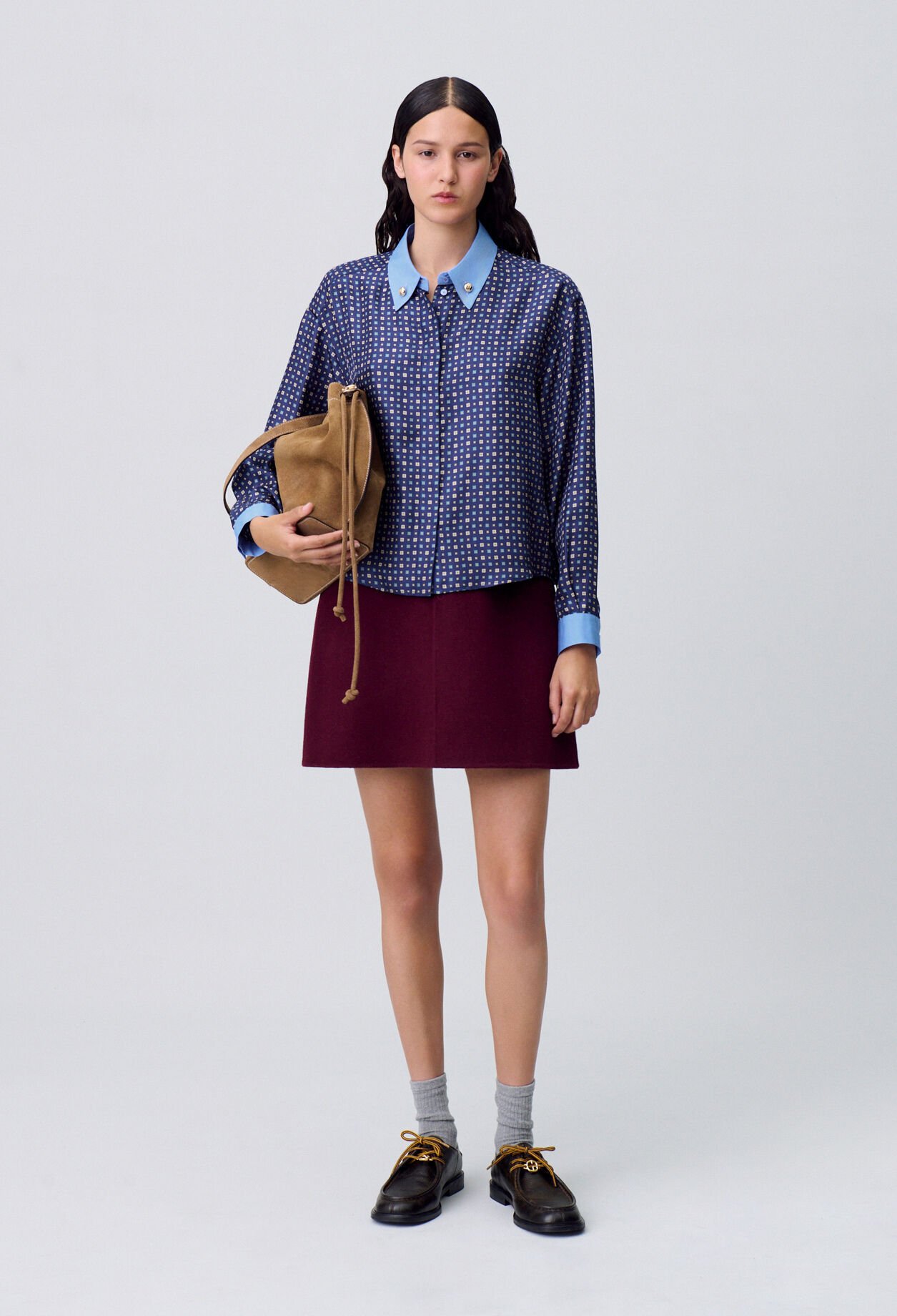 Camisa de seda estampada