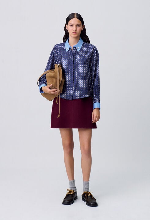 Camisa de seda estampada
