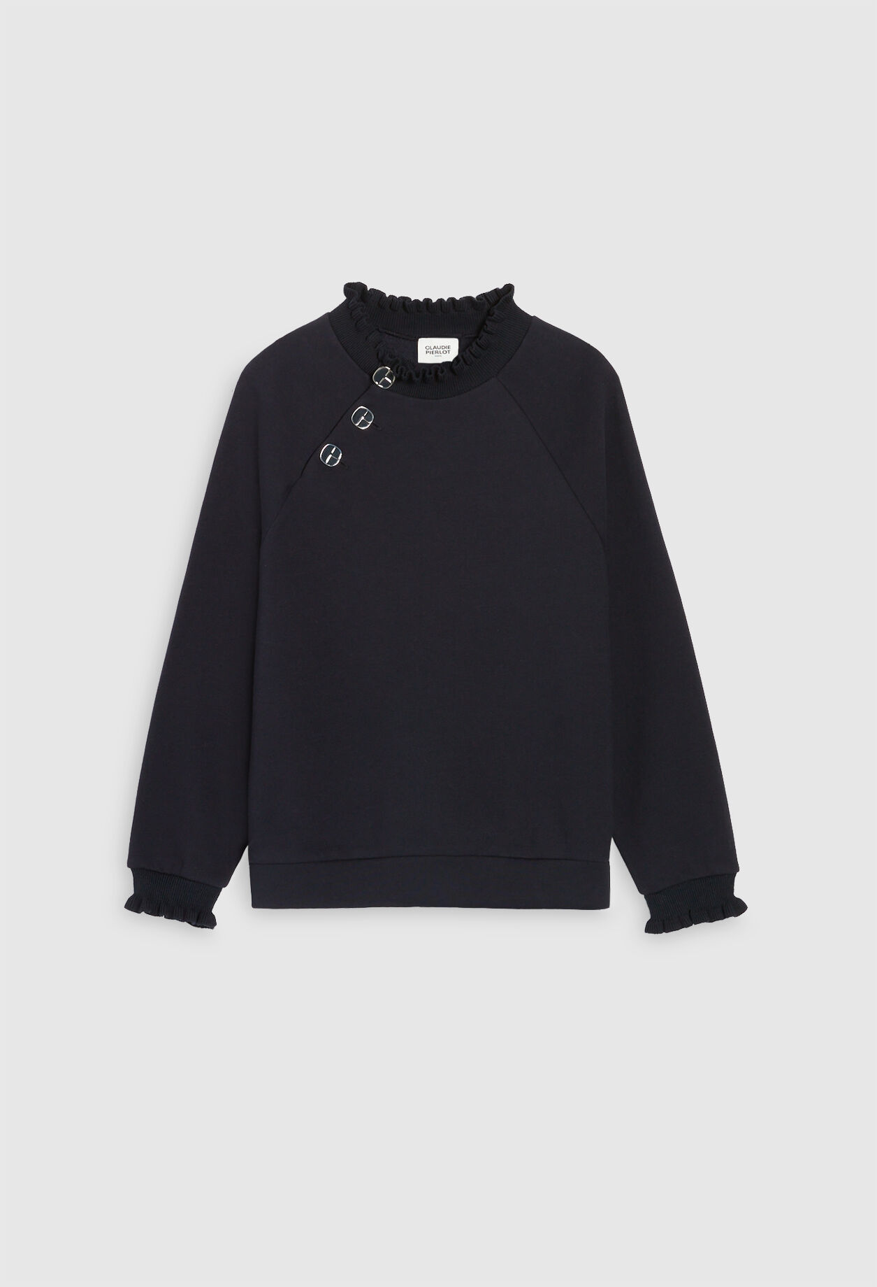 Sudadera con cuello de volantes