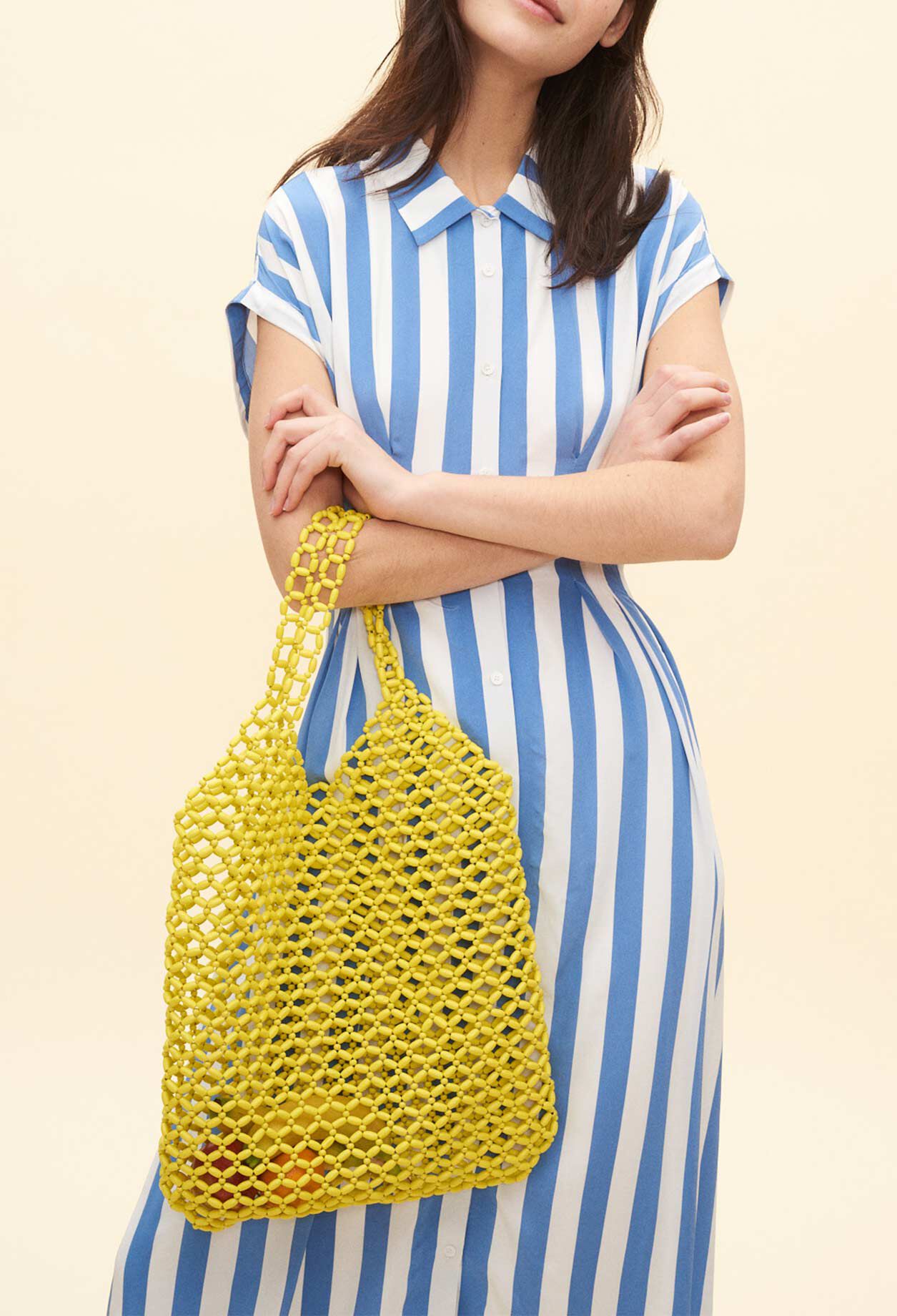 Vestido camisero de rayas