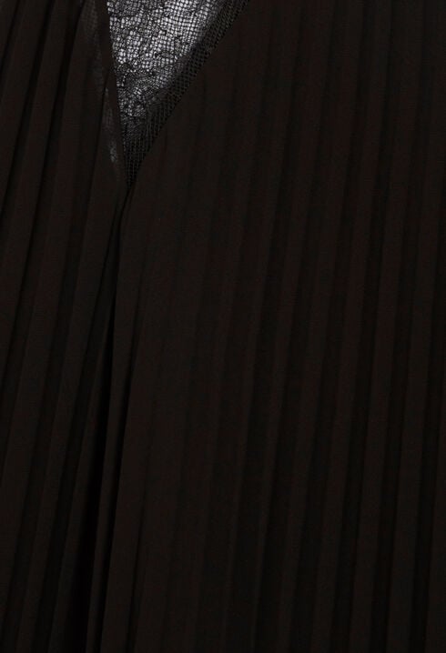 Vestido corto plisado negro