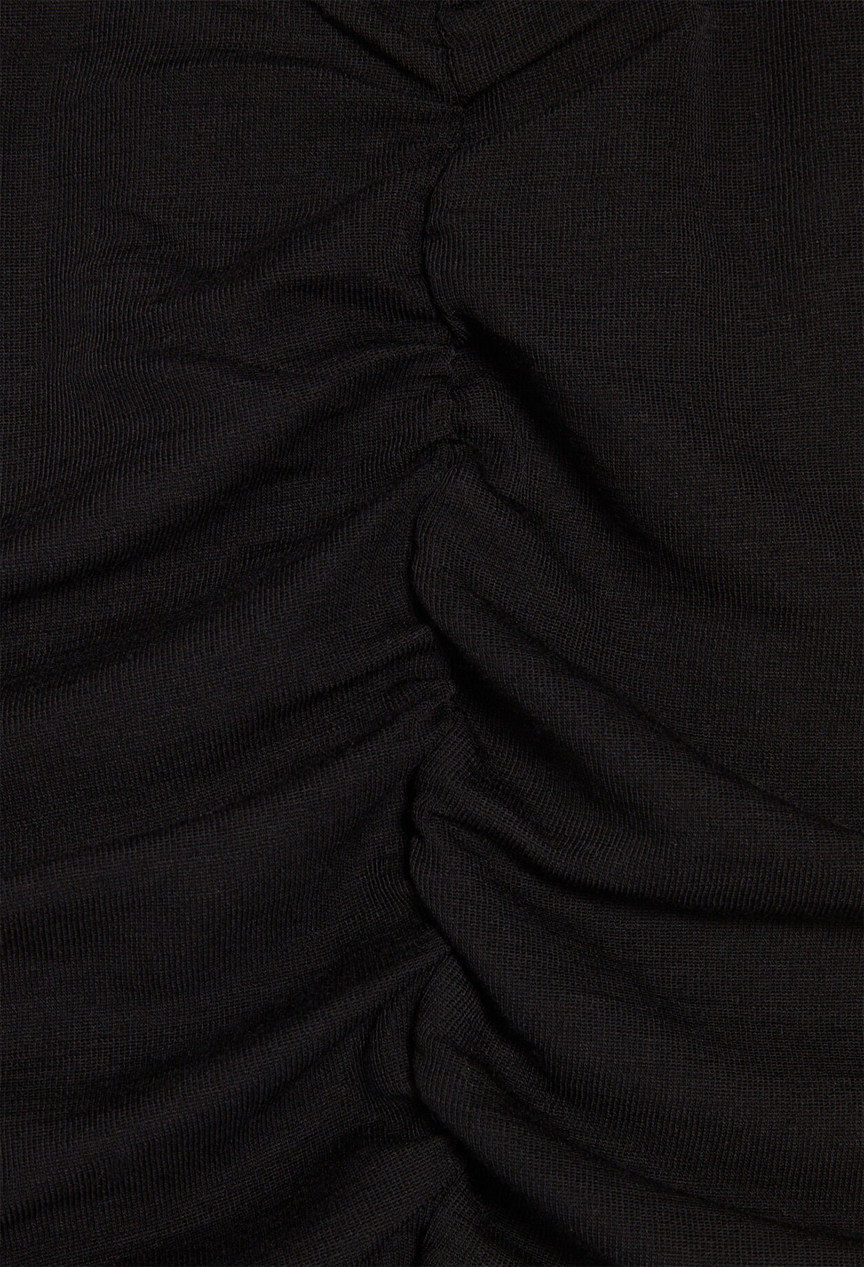 Vestido corto fruncido de lana