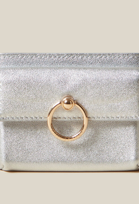 Tarjetero Anouck cuero plateado
