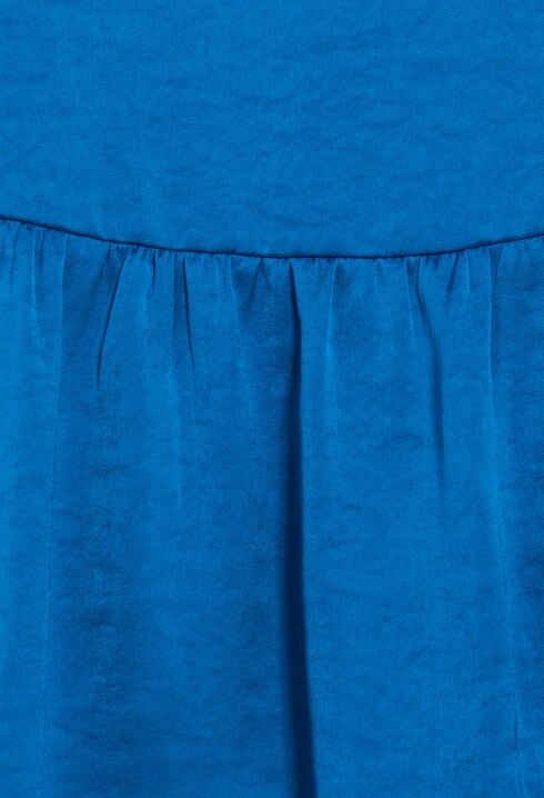Vestido midi de raso azul