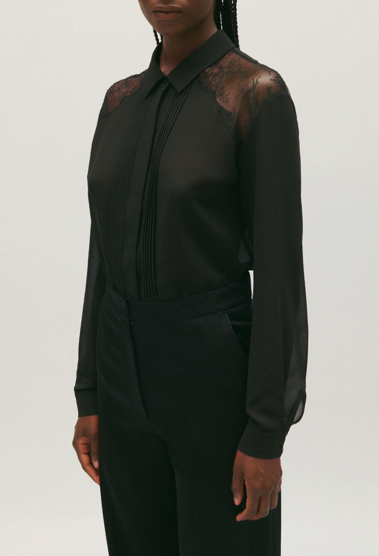 Camisa de encaje negra