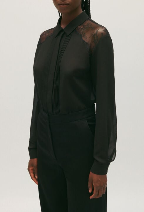 Camisa de encaje negra
